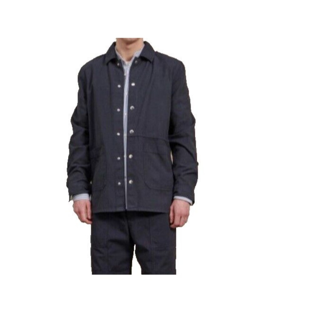 Maison Standards Felix Navy Cotton Overshirt Jacket Patch Pockets Size XL - Picture 9 of 9